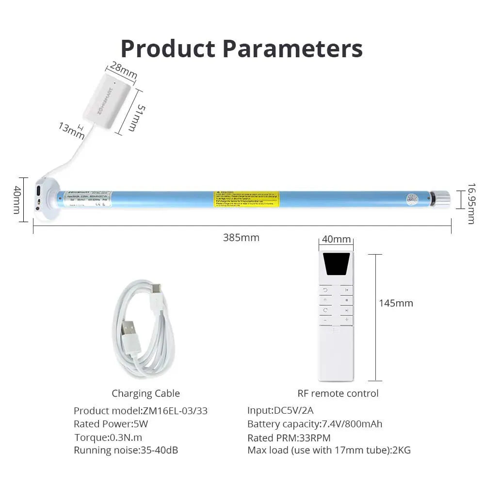Tuya Zemismart Zigbee Roller Shade Blinds Motor for 17 25 28mm Tube