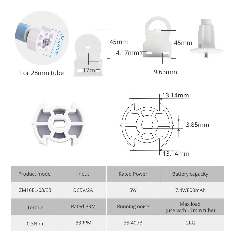 Tuya Zemismart Zigbee Roller Shade Blinds Motor for 17 25 28mm Tube