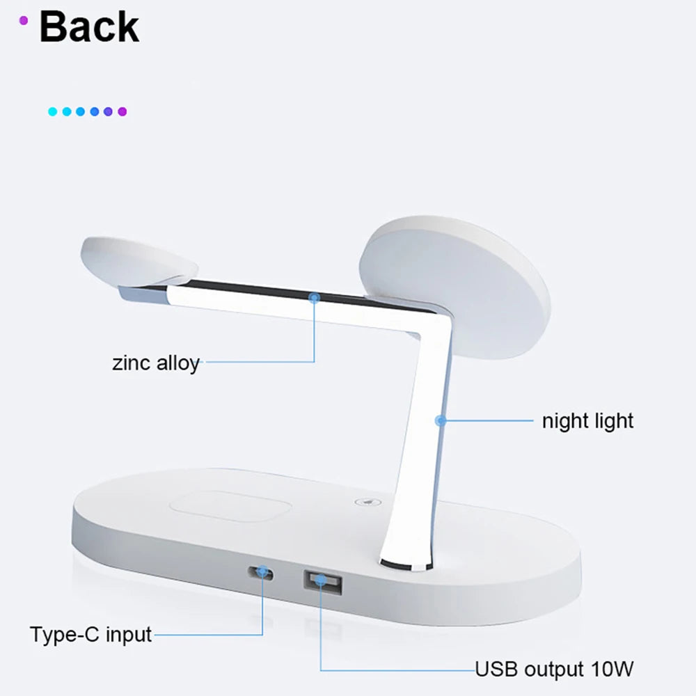 3 in 1 Wireless Charger Stand for iPhone 16/15/14/13/12 Apple Watch 7/6/5/4 AirPods 3/2 pro Fast Charging Station with LED Indicator