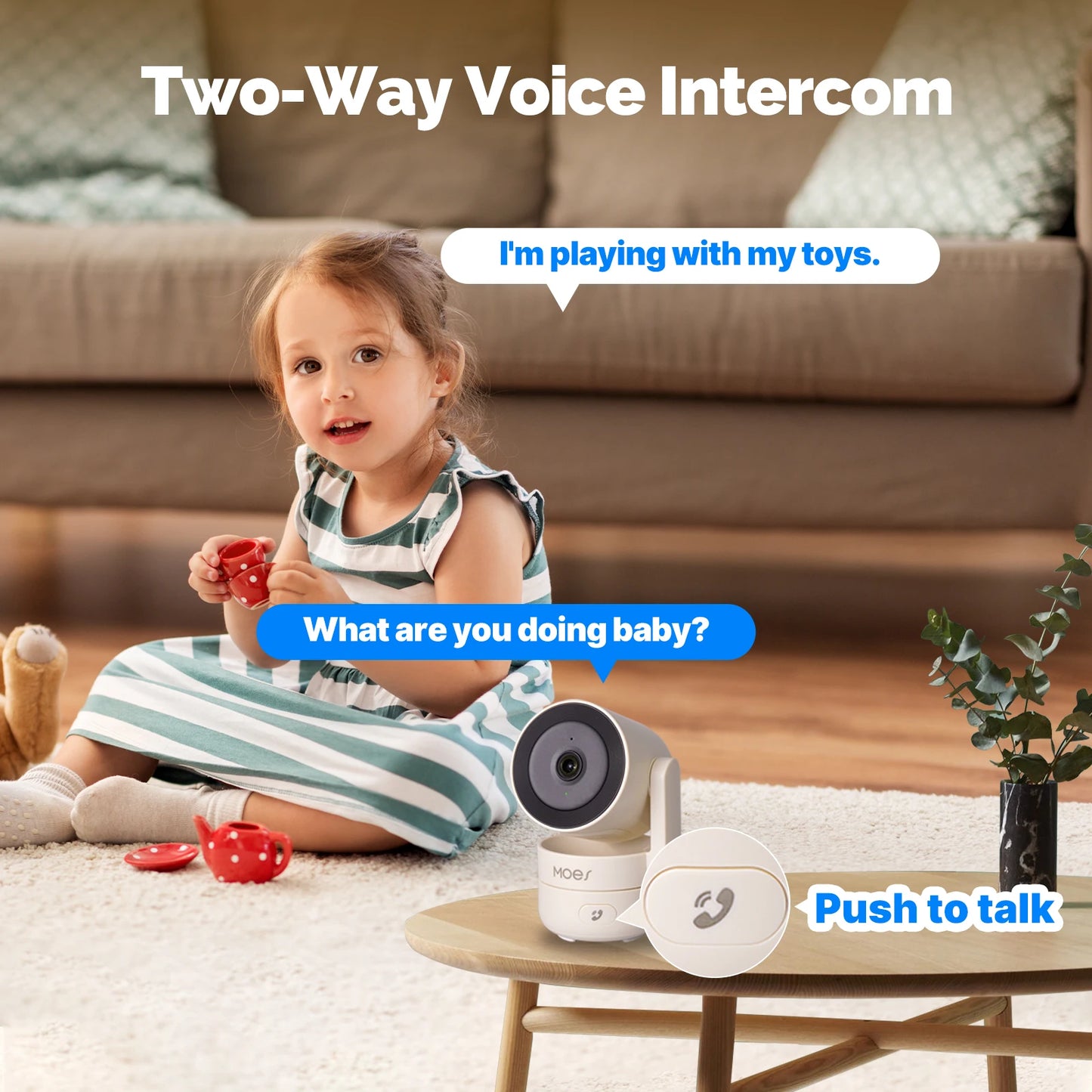 Tuya MOES WiFi Indoor Pan/Tilt Smart Security Camera 4MP HD – Infrared Night Vision – Motion & Sound Detection – Panoramic Patrol – Alexa & Google Compatible
