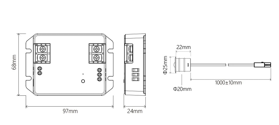 Tuya Miboxer BS64 2 Wire PLC Stair Light Master 2.4G Bluetooth Controller