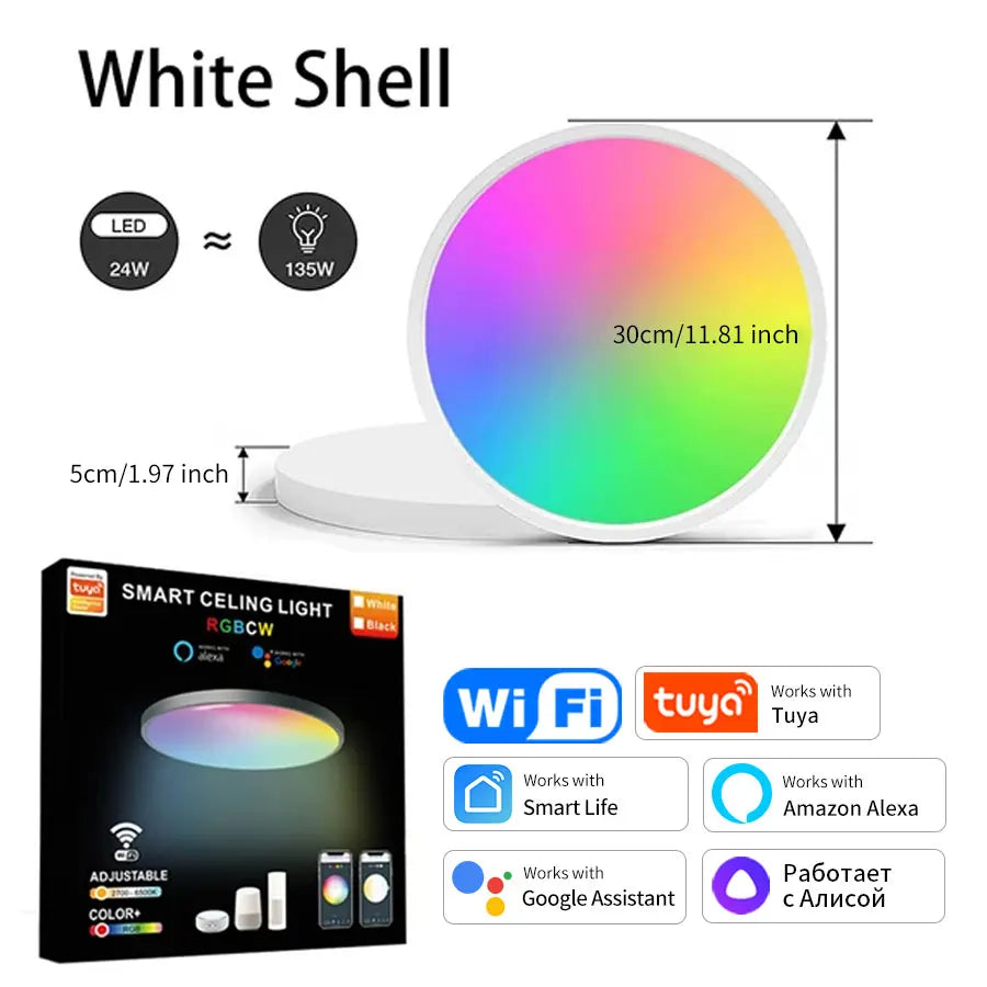 Tuya Smart WiFi Ceiling Light 24W 220V RGB