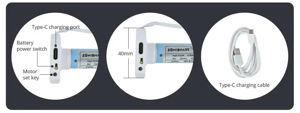 Tuya Zemismart Zigbee Roller Shade Blinds Motor for 17 25 28mm Tube