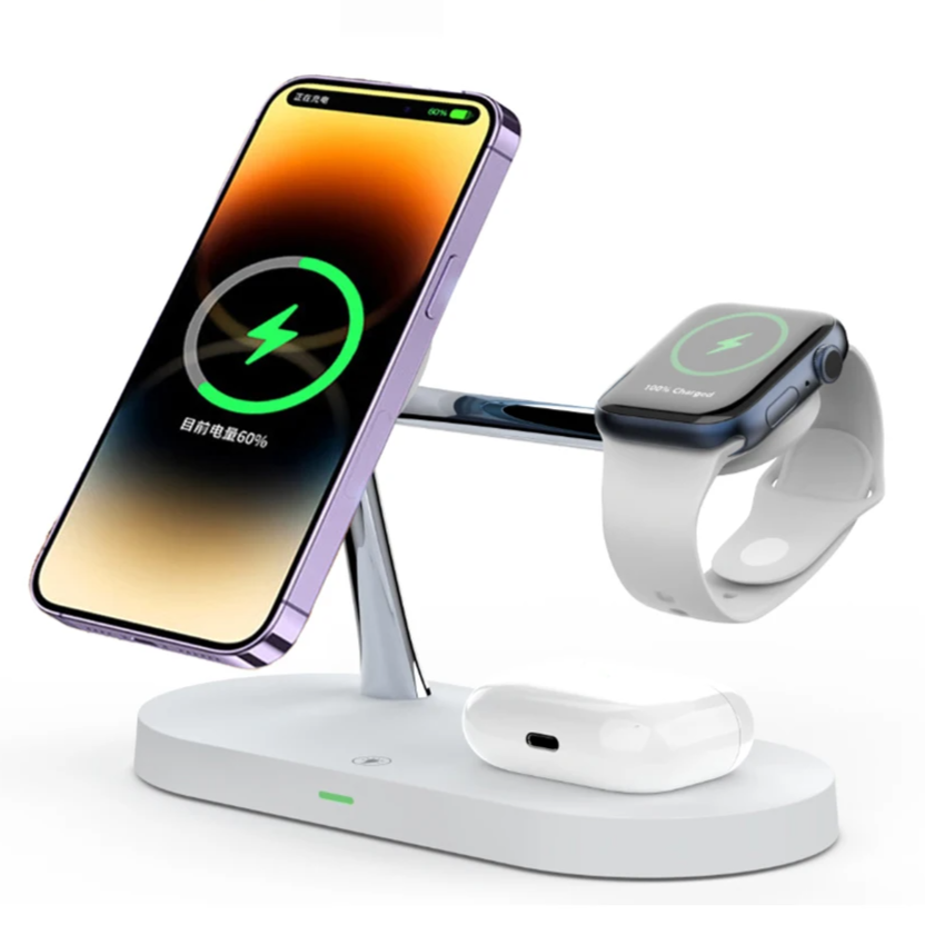 3 in 1 Wireless Charger Stand for iPhone 16/15/14/13/12 Apple Watch 7/6/5/4 AirPods 3/2 pro Fast Charging Station with LED Indicator