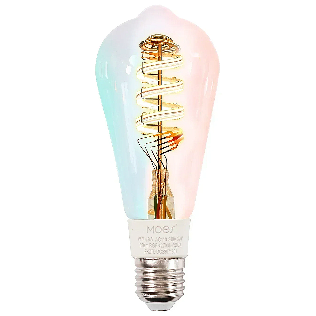 MOES Tuya WiFi Smart ST64 Edison LED Light Bulbs 16 Million RGB Color Changing 2700K-6500K Dimmable Work with Alexa/Google Home