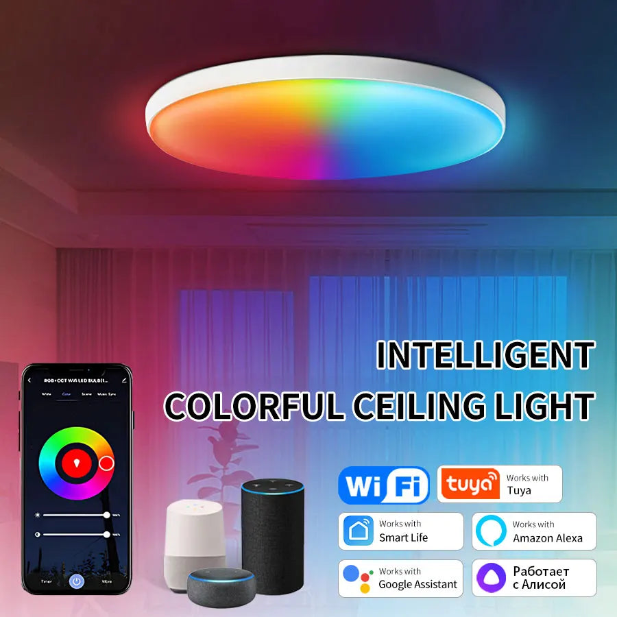 Tuya Smart WiFi Ceiling Light 24W 220V RGB