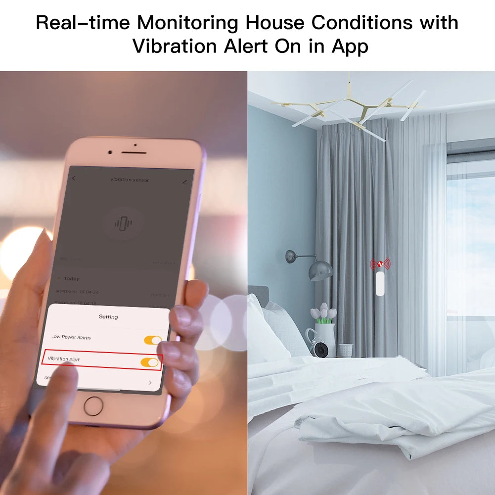 Tuya MOES Zigbee Smart Vibration Sensor Detection