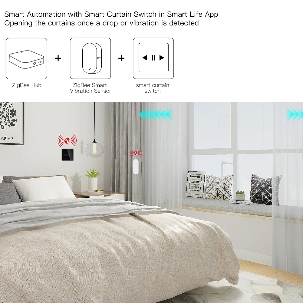 Tuya MOES Zigbee Smart Vibration Sensor Detection