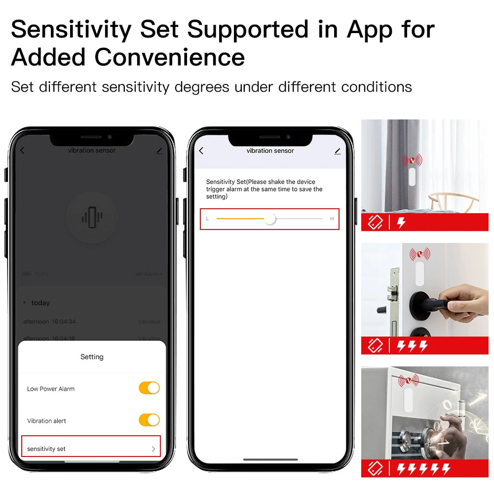 Tuya MOES Zigbee Smart Vibration Sensor Detection