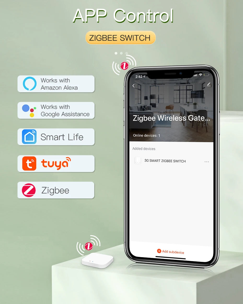 Tuya BSEED Zigbee Switches Smart Touch Light Switche No Neutral Wire Required