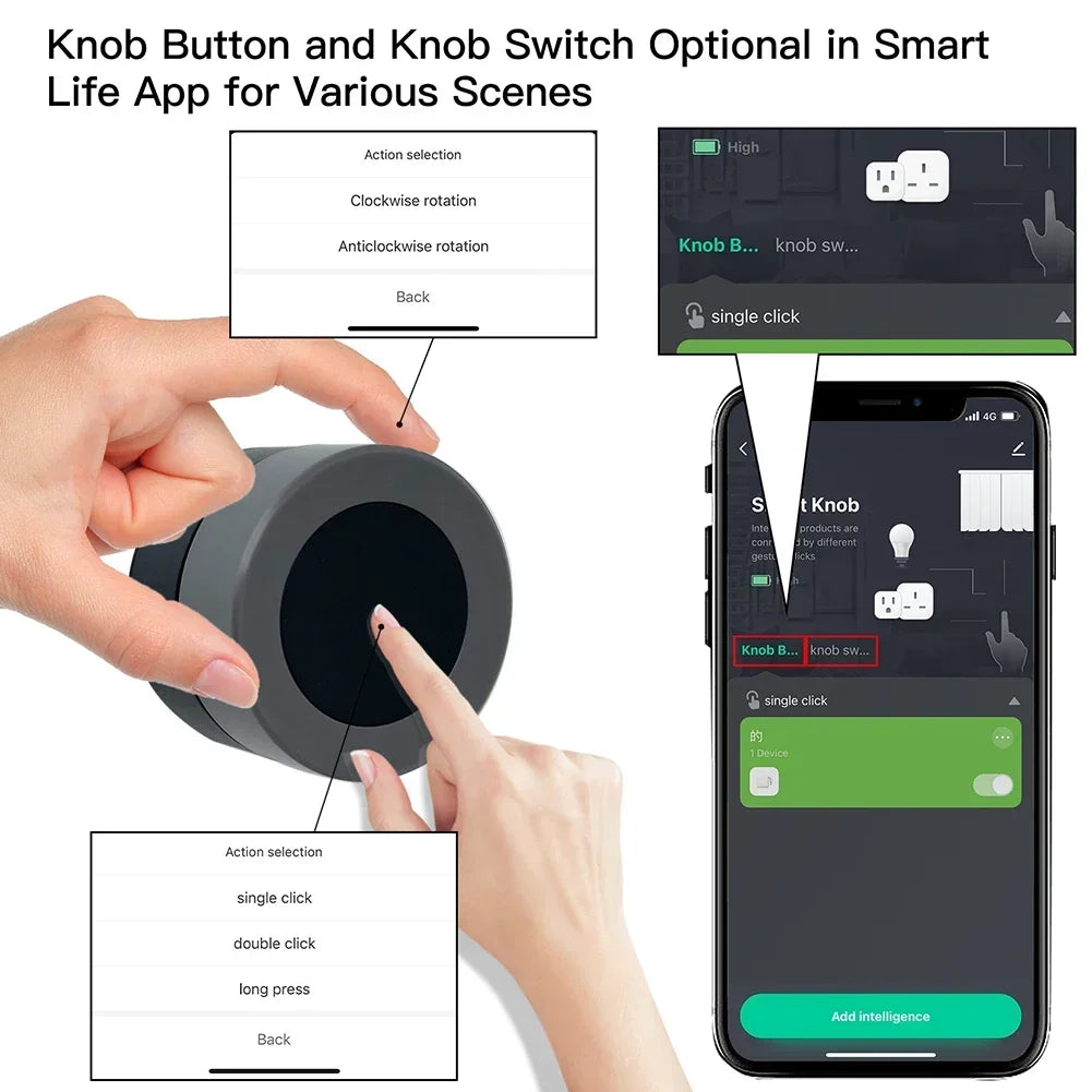 Tuya MOES ZigBee Smart Knob Switch Wireless Scene Switch Button Controller