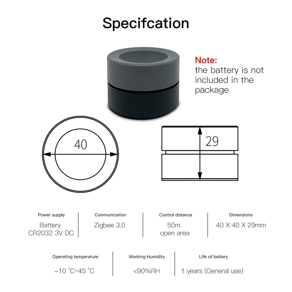 Tuya MOES ZigBee Smart Knob Switch Wireless Scene Switch Button Controller