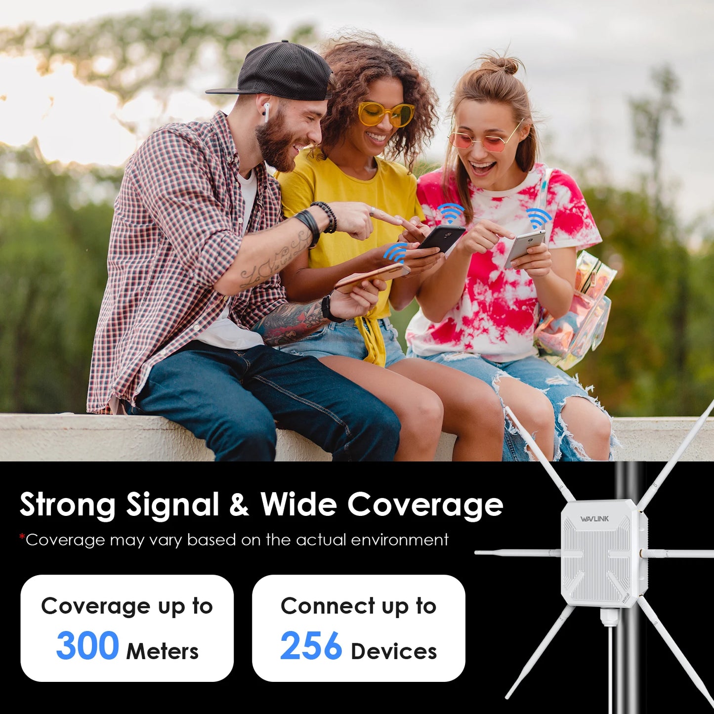 WAVLINK High Power AX3000 WiFi6 Outdoor Router/Repeater/AP 5G Long Range Outdoor WiFi Mesh Extender With PoE IP67 Weatherproof