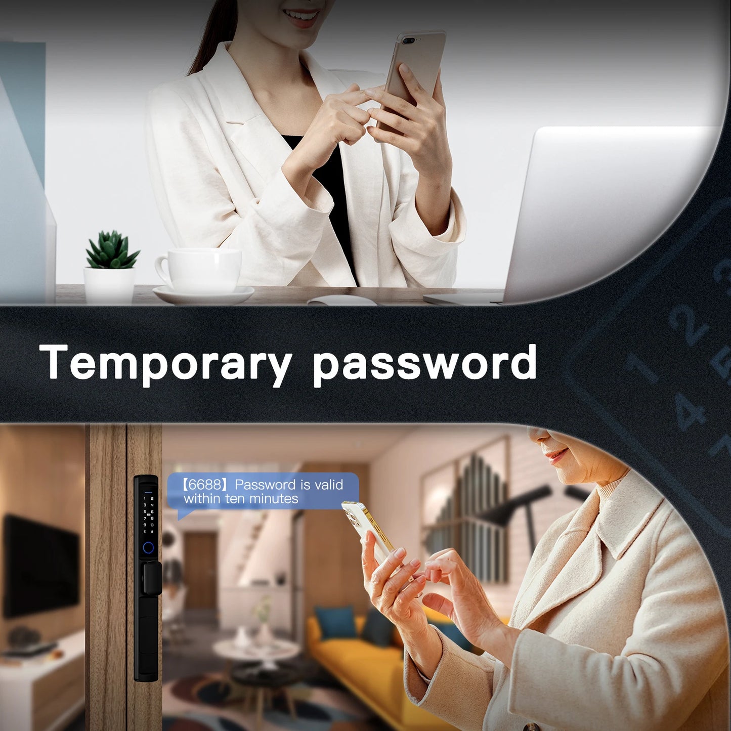 Tuya MOES WiFi Smart Narrow Side Fingerprint Coded Door Lock