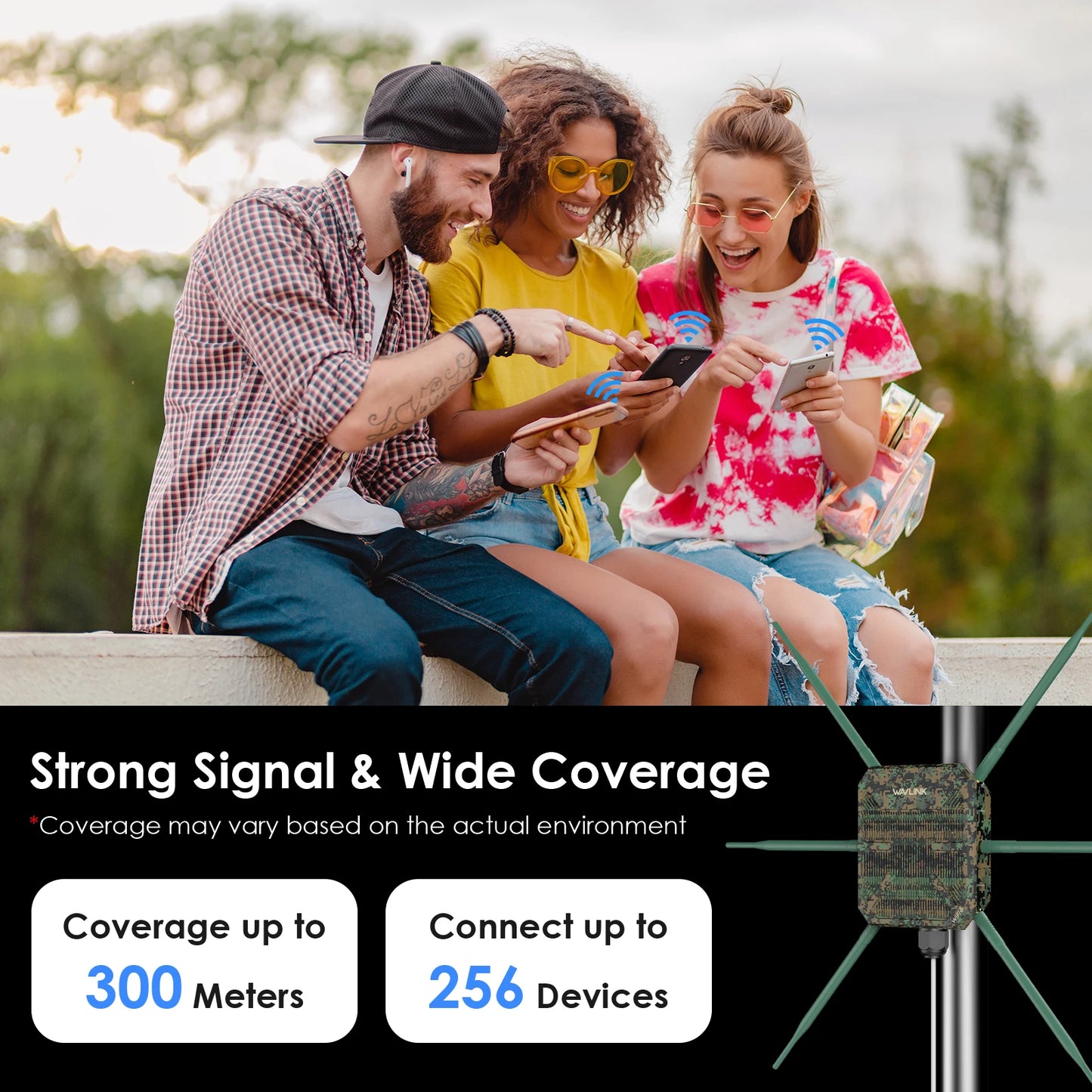 WAVLINK High Power AX3000 WiFi6 Outdoor Router/Repeater/AP 5G Long Range Outdoor WiFi Mesh Extender With PoE IP67 Weatherproof