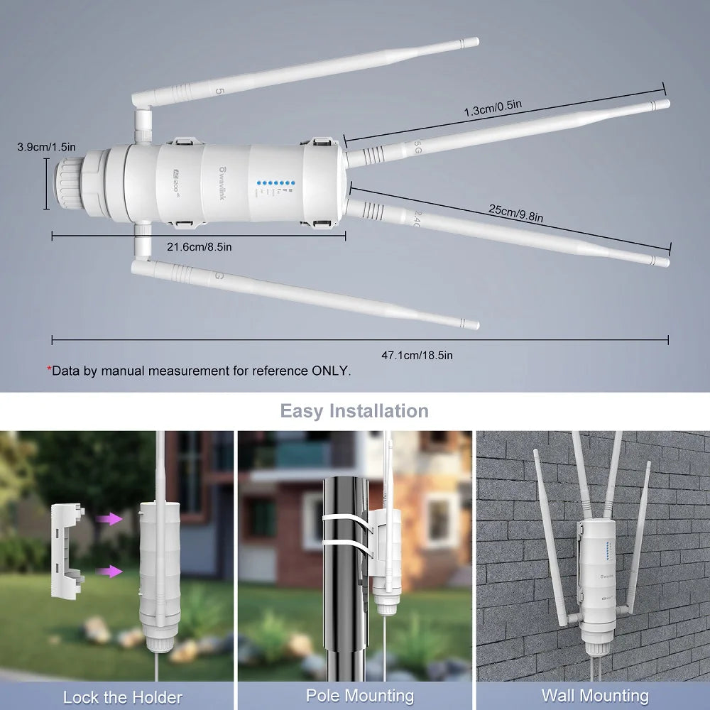 Wavlink 4G LTE Outdoor Router External Antenna AC1200 High Power Wi-Fi Router Dual Band Wireless 4g SIM Card Wifi Mesh Router