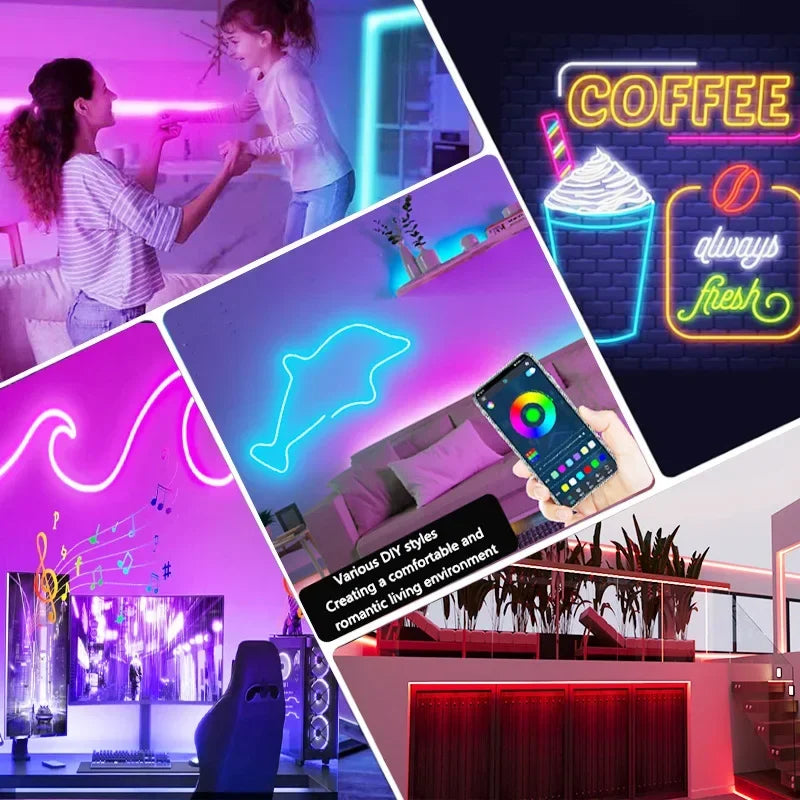Tuya RGB Neon LED Strip IP65 Waterproof DIY USB Neon Strip