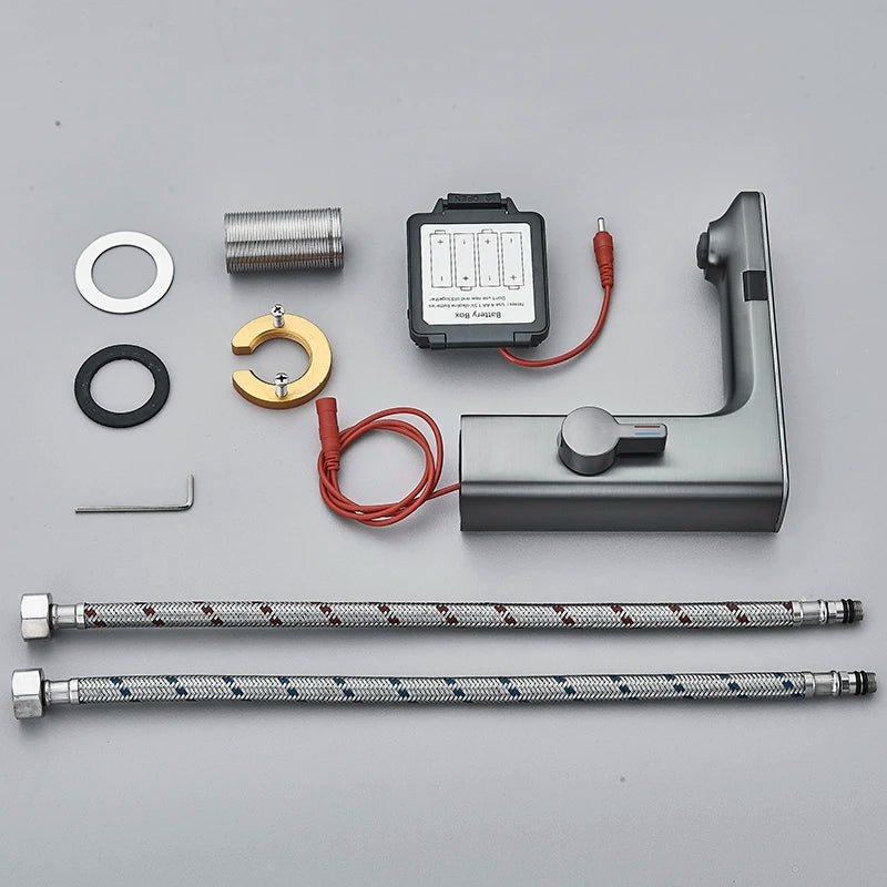 Luxury Smart LCD Dual Sensor Faucet  Cold Hot Water Mixer Bathroom Sink Tub Tap