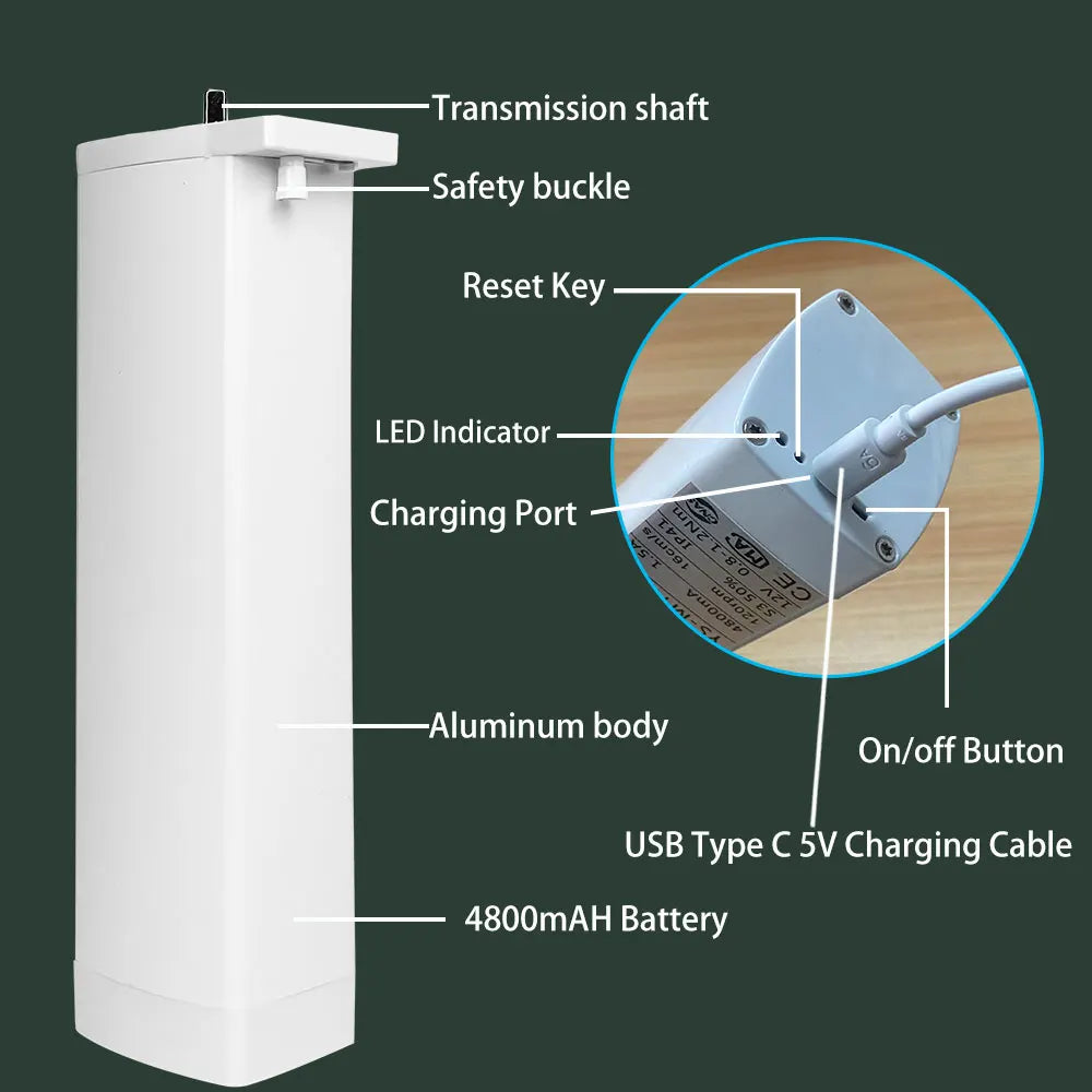 Tuya Battery Electric Curtain Motor Wired Free ZigBee Automatic Motorized Curtain