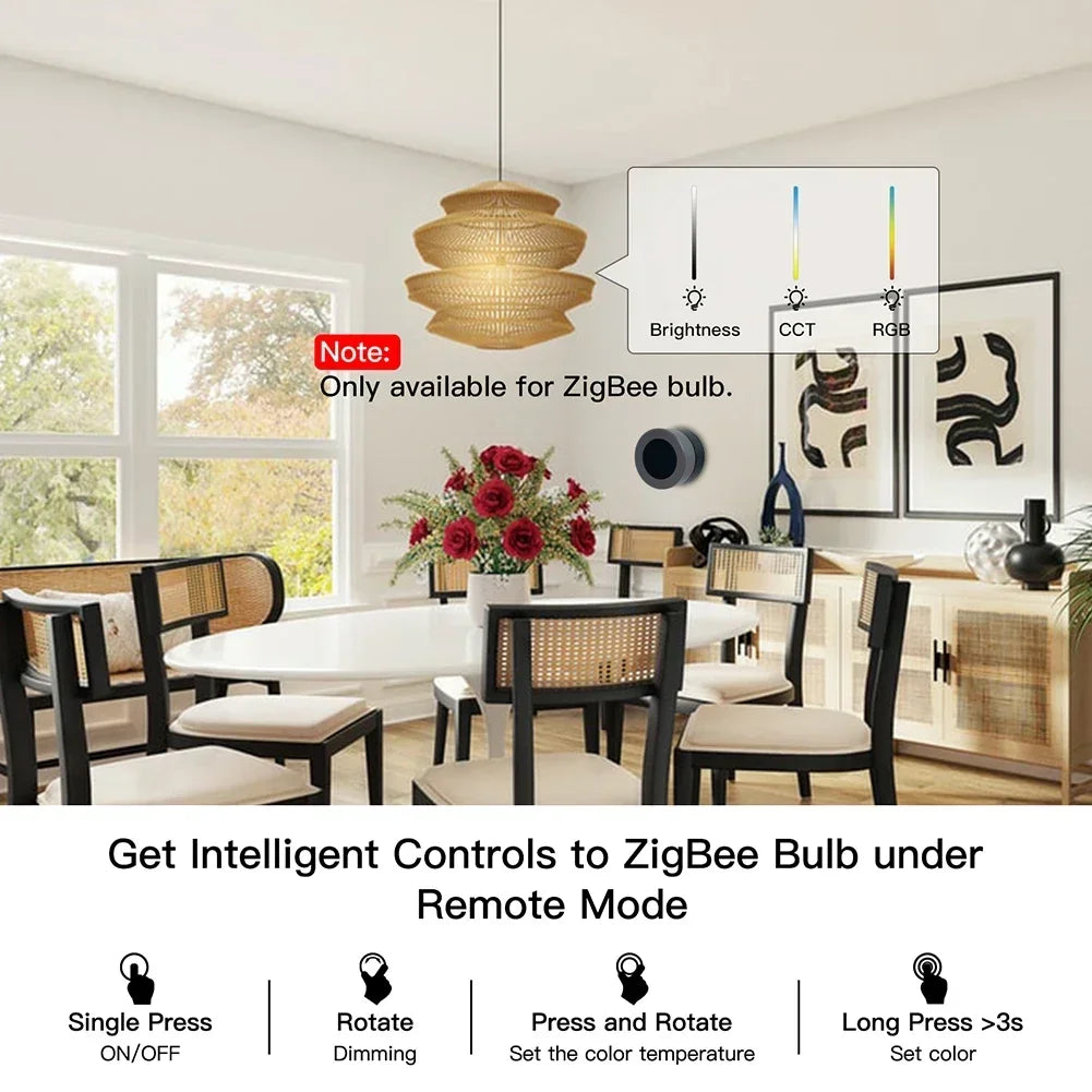 Tuya MOES ZigBee Smart Knob Switch Wireless Scene Switch Button Controller
