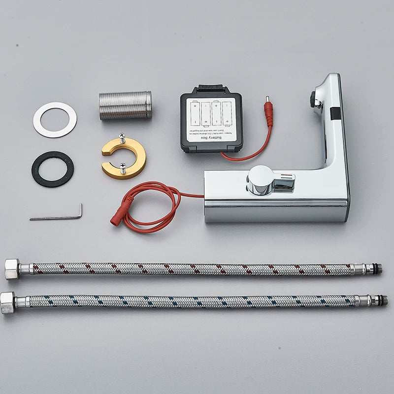 Luxury Smart LCD Dual Sensor Faucet  Cold Hot Water Mixer Bathroom Sink Tub Tap