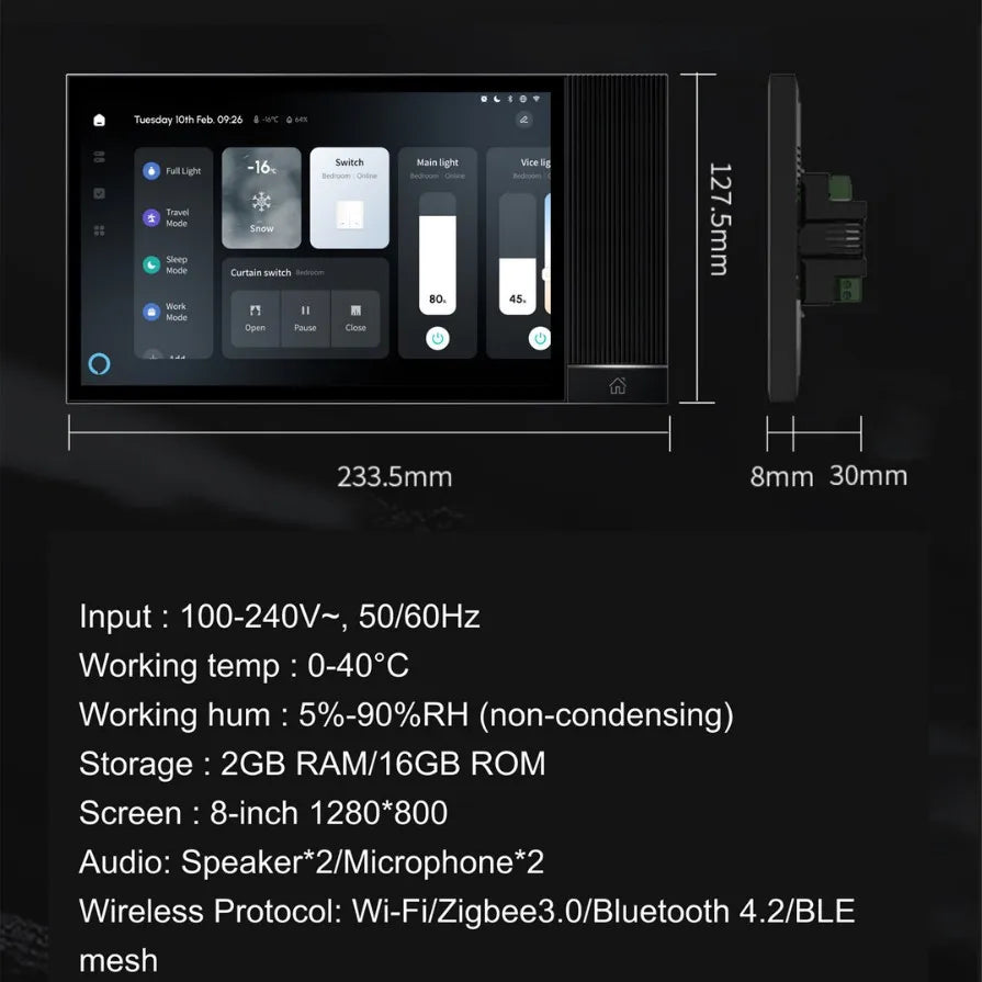 Tuya  8 Inch Smart Home Central Control Panel 8 Pro Android 11
