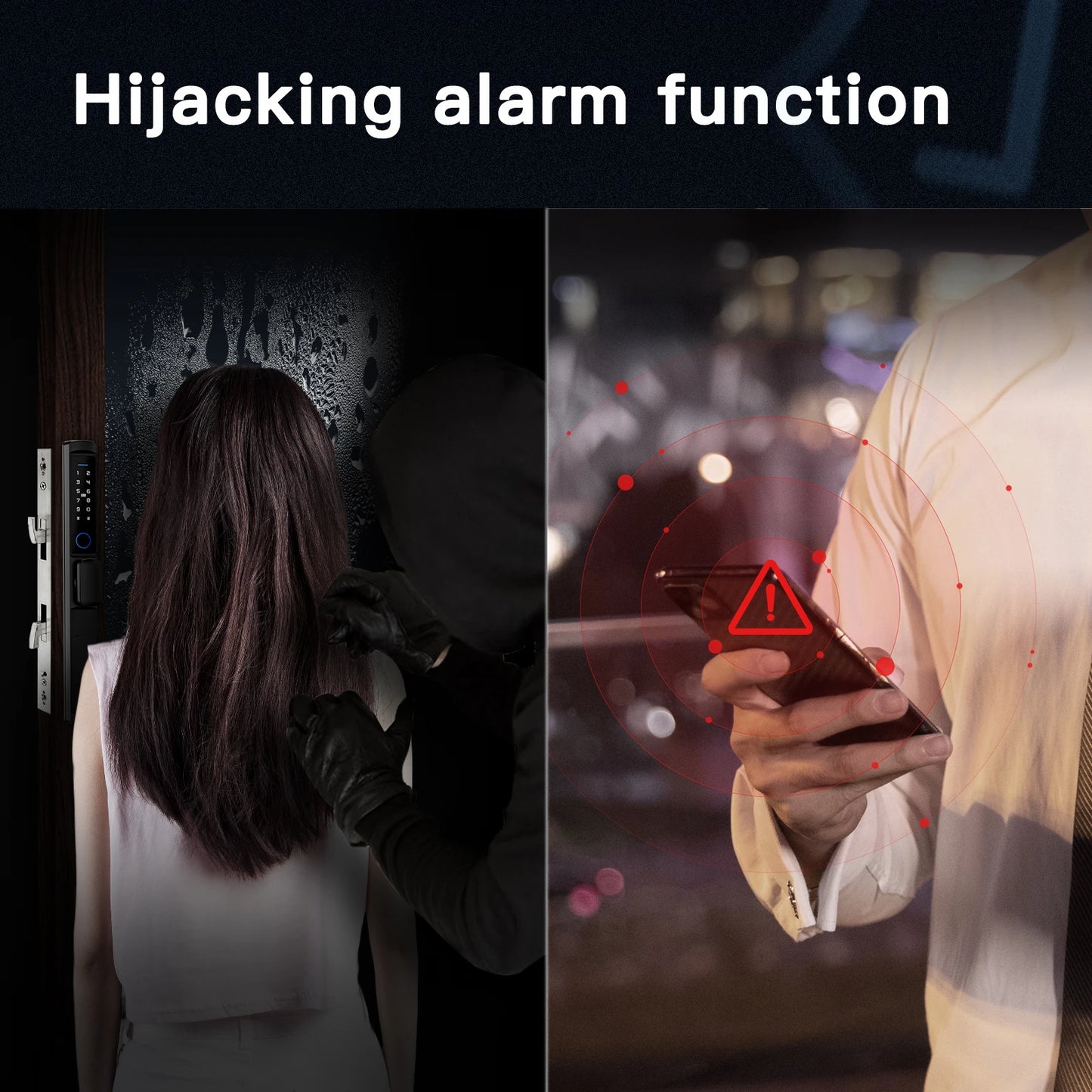 Tuya MOES WiFi Smart Narrow Side Fingerprint Coded Door Lock