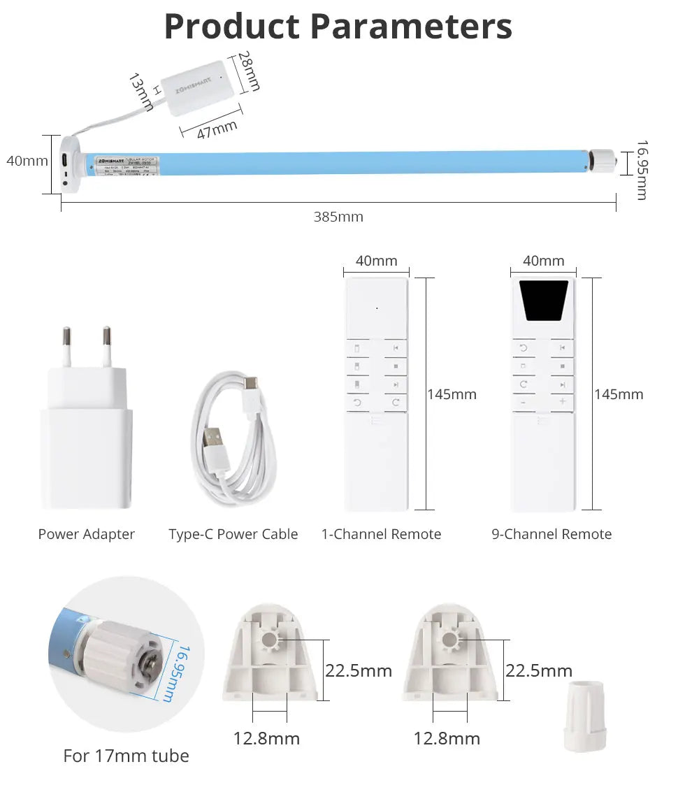 Tuya Zemismart Zigbee Roller Shade Blinds Motor for 17 25 28mm Tube