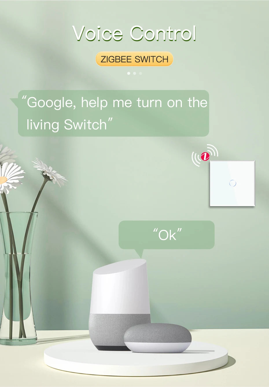Tuya BSEED Zigbee Switches Smart Touch Light Switche No Neutral Wire Required
