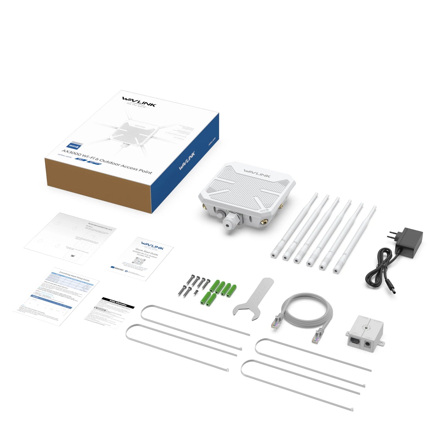 WAVLINK High Power AX3000 WiFi6 Outdoor Router/Repeater/AP 5G Long Range Outdoor WiFi Mesh Extender With PoE IP67 Weatherproof