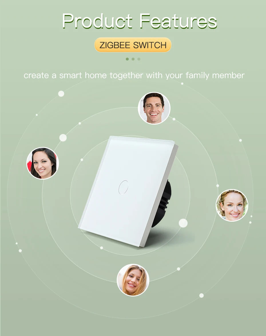 Tuya BSEED Zigbee Switches Smart Touch Light Switche No Neutral Wire Required