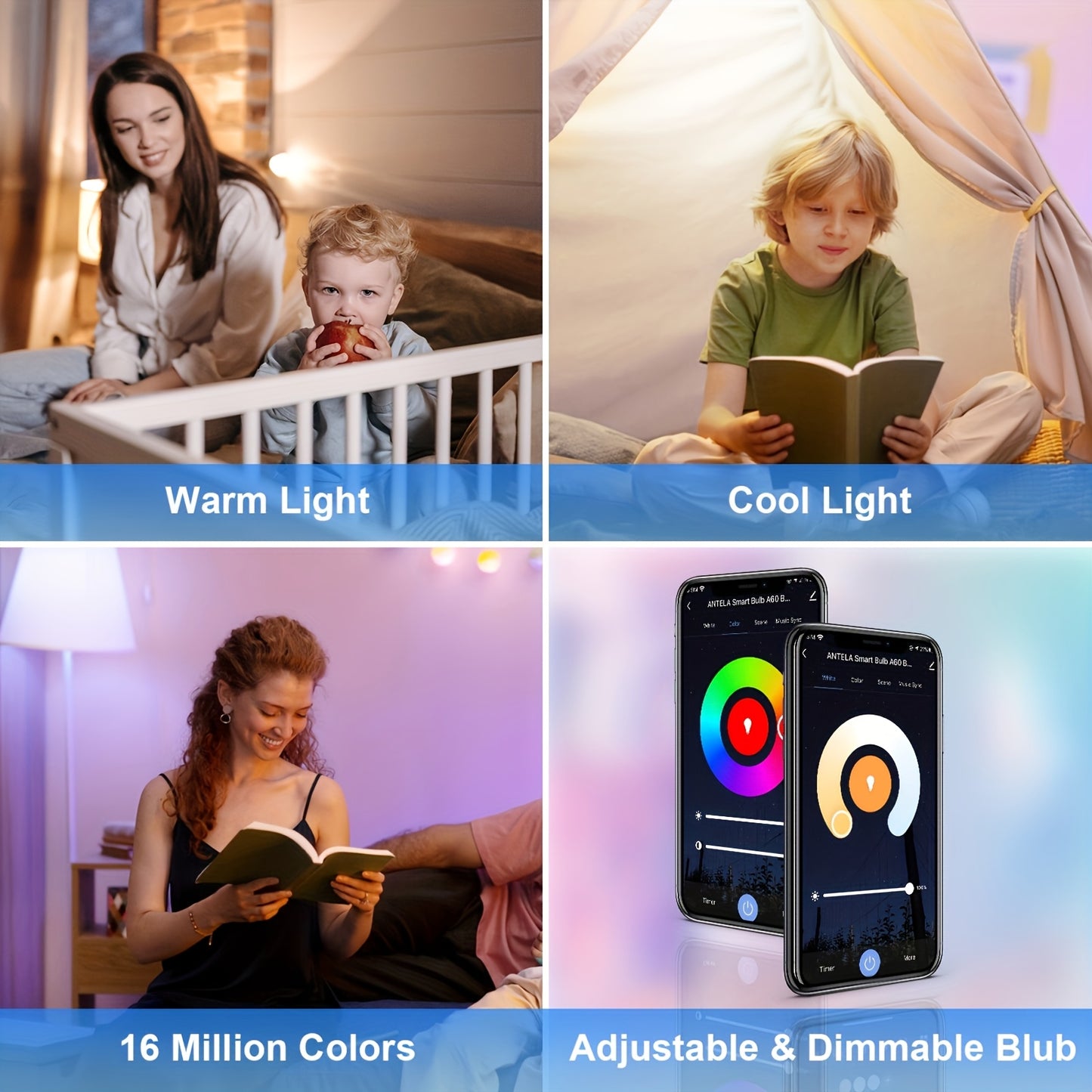 Tuya Smart WiFi LED Bulb E27 9W RGB Dimmable – Alexa & Google Compatible